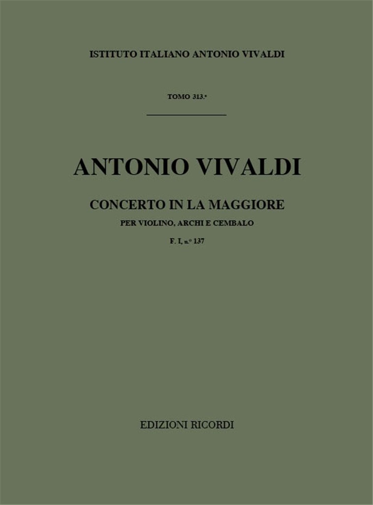Concerti Per Vl., Archi E B.C.: In La Rv 353
